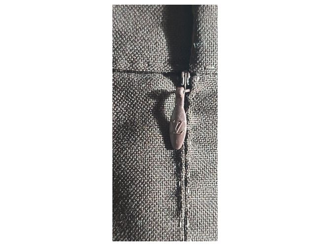 Falda recta Louis Vuitton marrón lana mohair Castaño - vista 2