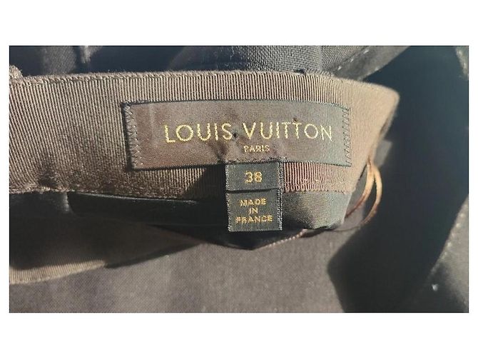 Falda recta Louis Vuitton marrón lana mohair Castaño - vista 4