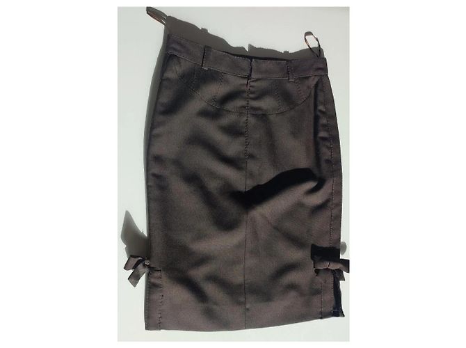 Falda recta Louis Vuitton marrón lana mohair Castaño - vista 6