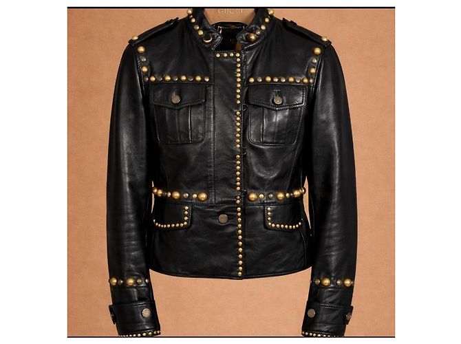 Gucci Lederjacke Schwarz - Ansicht 3
