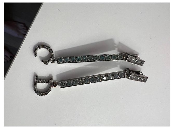 Christian Dior Orecchini pendente con iniziale Grigio antracite - vista 2