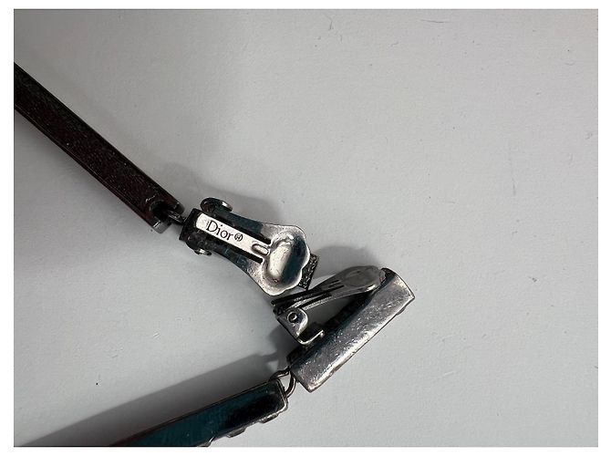 Christian Dior Orecchini pendente con iniziale Grigio antracite - vista 4