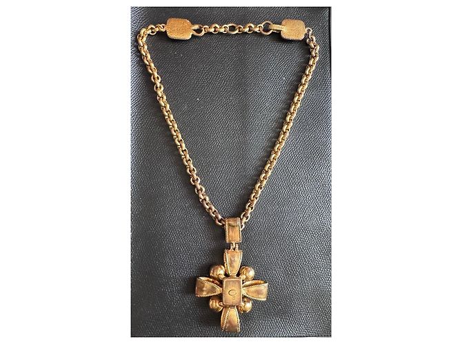 Collana pendente croce Chanel dorata D'oro - vista 7
