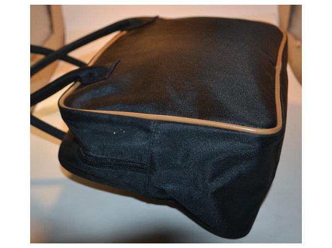 Borsa a mano Pierre Balmain in tessuto nero e marrone - vista 3