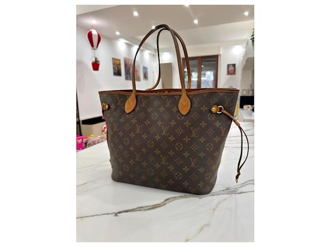 Borsa Louis Vuitton Neverfull MM Monogram Canvas Marrone Monogramma - vista 9