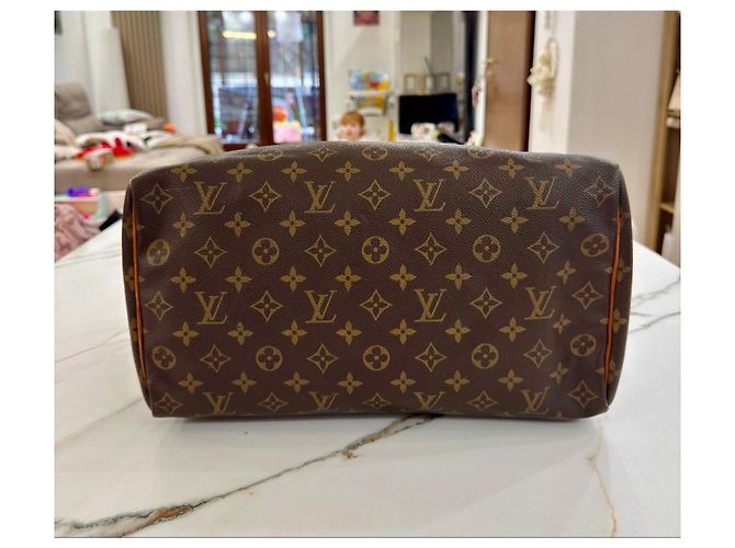 Borsa Louis Vuitton Speedy 30 Monogram Marrone - vista 10