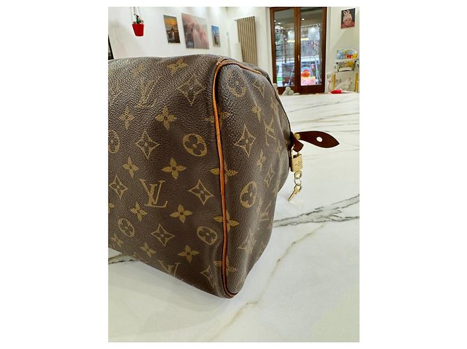 Borsa Louis Vuitton Speedy 30 Monogram Marrone - vista 12