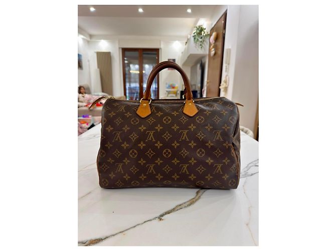 Borsa Louis Vuitton Speedy 30 Monogram Marrone - vista 3