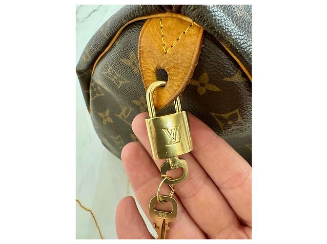 Borsa Louis Vuitton Speedy 30 Monogram Marrone - vista 5