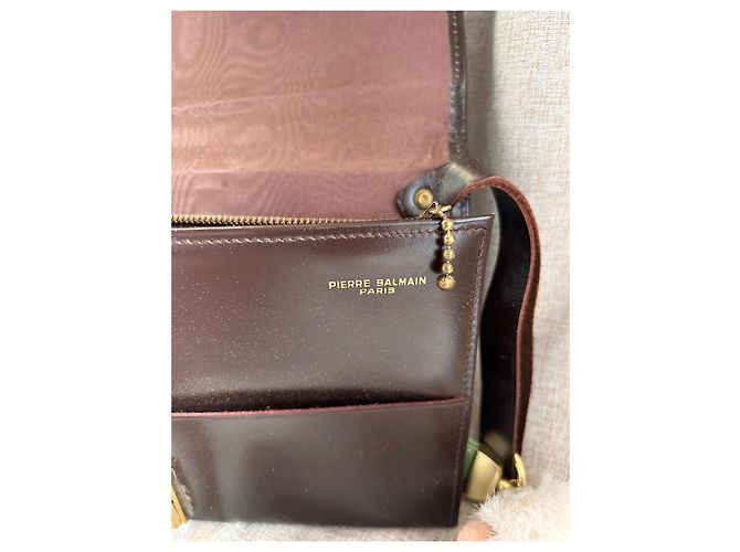 Pochette Vintage Pierre Balmain - Tela Monogramma e Pelle - Ultra Rara con Chiave Marrone D'oro Gold hardware - vista 17