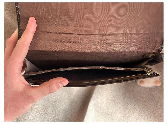 Pochette Vintage Pierre Balmain - Tela Monogramma e Pelle - Ultra Rara con Chiave Marrone D'oro Gold hardware - vista 7
