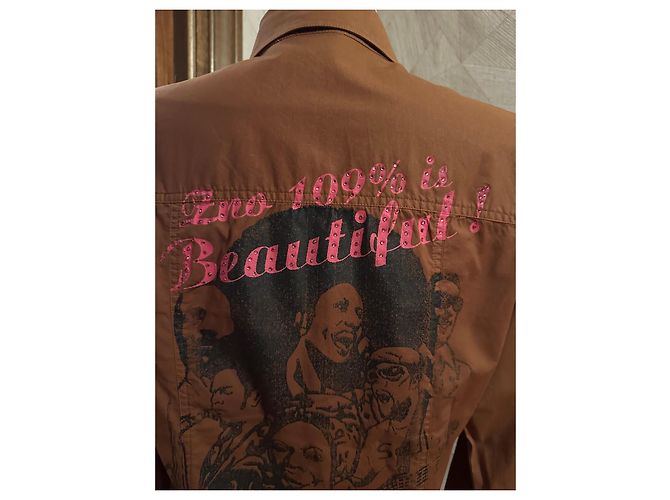 Autre Marque Camicia slim fit con stampa e strass Marrone - vista 7
