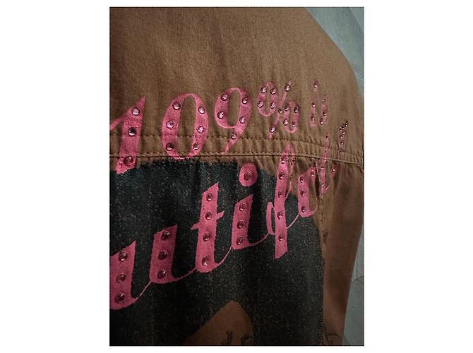 Autre Marque Camicia slim fit con stampa e strass Marrone - vista 8