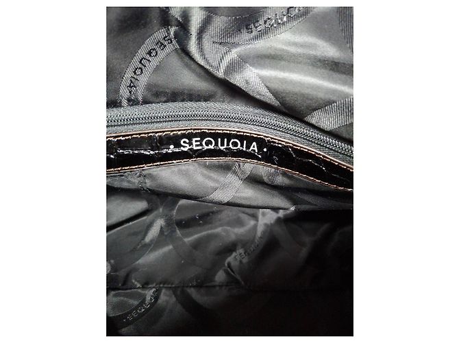 Séquoia Borsa a mano in pelle verniciata nera Nero - vista 9