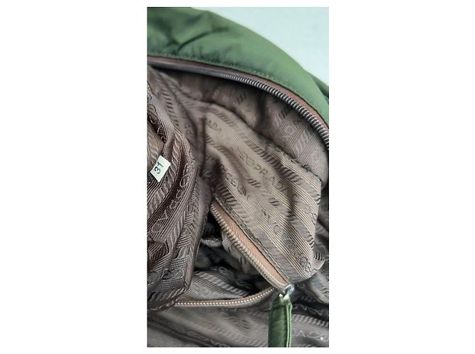 Zaino Prada in nylon coccodrillo marrone - vista 4