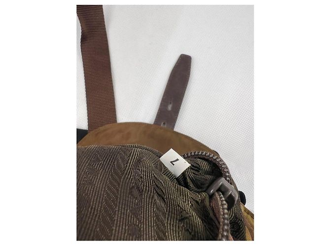 Zaino Prada in nylon coccodrillo marrone - vista 7