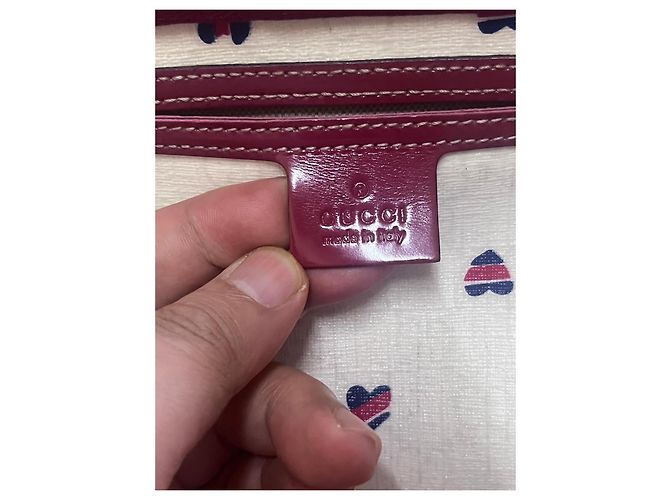 Gucci Boston Tasche mit Herzdruck Rot Blau Beige - Ansicht 10