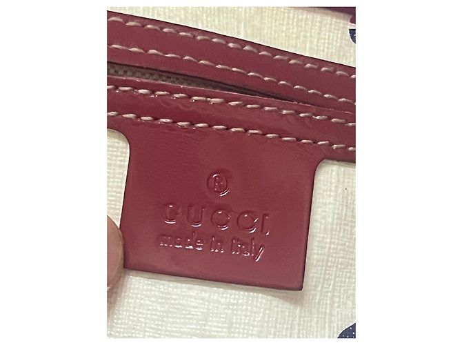 Gucci Boston Tasche mit Herzdruck Rot Blau Beige - Ansicht 12