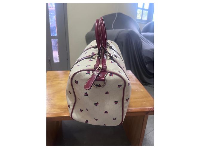 Gucci Boston Tasche mit Herzdruck Rot Blau Beige - Ansicht 3