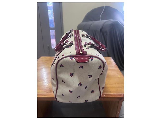 Gucci Boston Tasche mit Herzdruck Rot Blau Beige - Ansicht 4