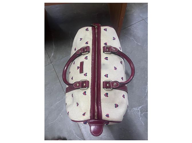 Gucci Boston Tasche mit Herzdruck Rot Blau Beige - Ansicht 5