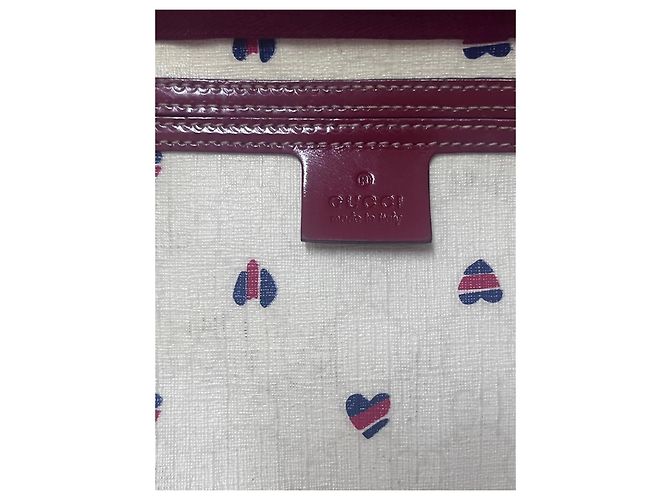 Gucci Boston Tasche mit Herzdruck Rot Blau Beige - Ansicht 9
