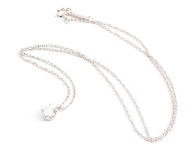 Tiffany & Co Tiffany PT950 Solitär-Diamant-Halskette Silber - Ansicht 2
