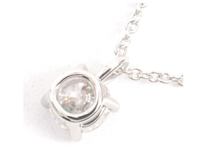 Tiffany & Co Tiffany PT950 Solitär-Diamant-Halskette Silber - Ansicht 4
