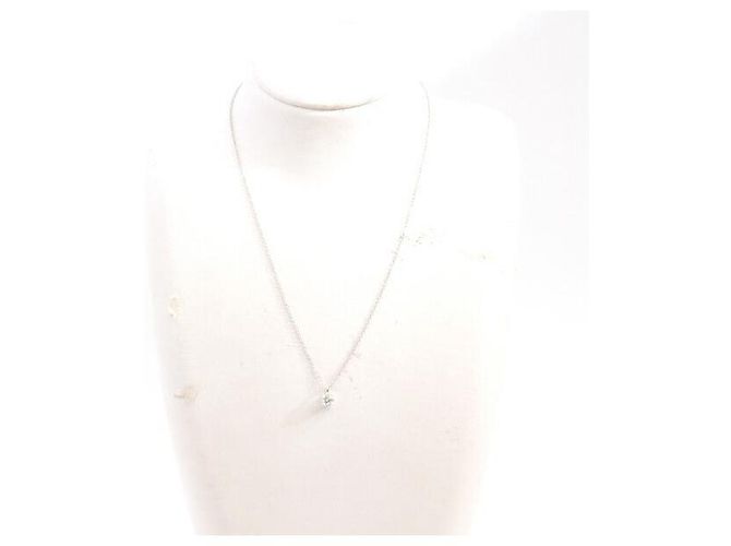 Tiffany & Co Tiffany PT950 Solitär-Diamant-Halskette Silber - Ansicht 6