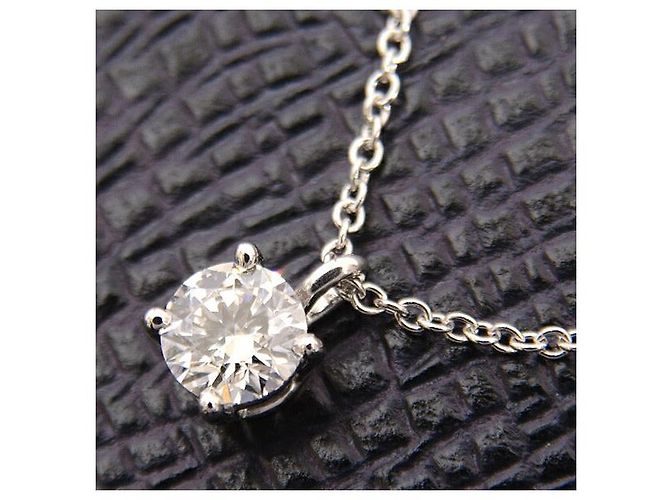 Tiffany & Co Tiffany PT950 Solitär-Diamant-Halskette Silber - Ansicht 7
