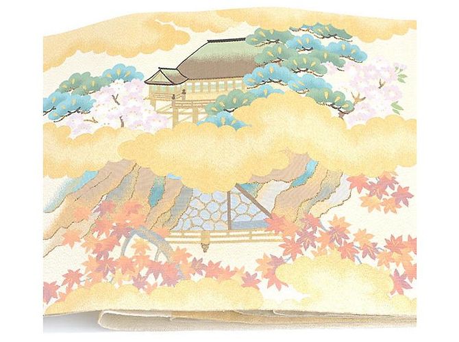 Autre Marque Obi Fukuro in Seta Kawashima Orimono D'oro - vista 3