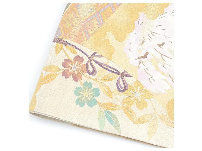Autre Marque Obi Fukuro in Seta Kawashima Orimono D'oro - vista 5