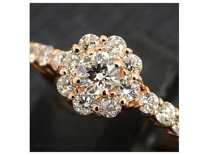Autre Marque 750PG Ponte Vecchio Blumen-Diamantring Golden - Ansicht 9