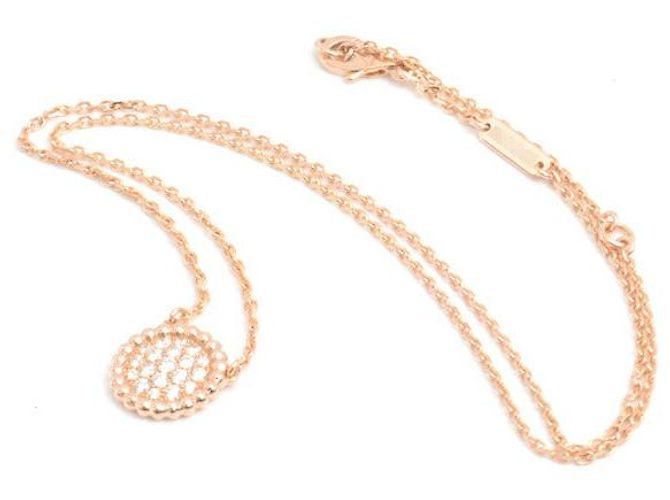 Van Cleef & Arpels 18K Roségold Perlee Kleine Diamant Halskette Golden - Ansicht 3