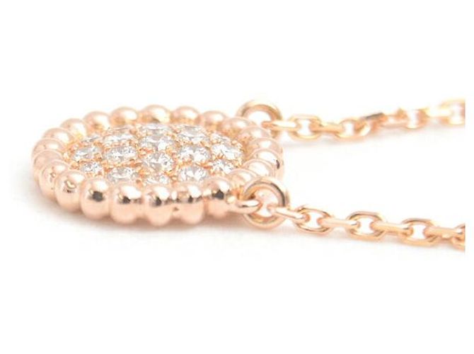 Van Cleef & Arpels 18K Roségold Perlee Kleine Diamant Halskette Golden - Ansicht 4