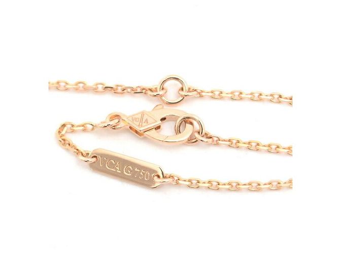 Van Cleef & Arpels 18K Roségold Perlee Kleine Diamant Halskette Golden - Ansicht 6