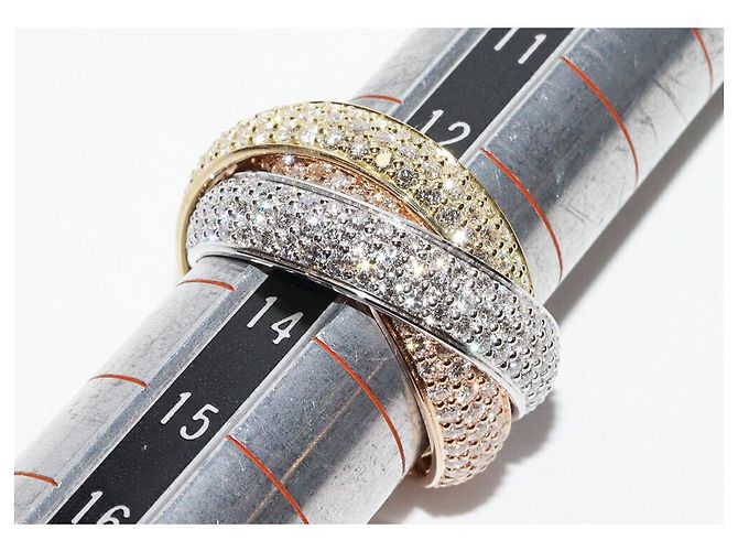 Cartier Trinity Ring Au750 mit Diamant Größe 53 Golden - Ansicht 2