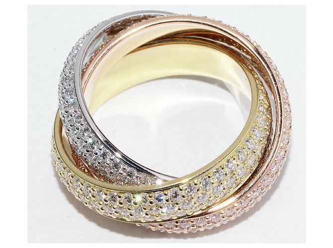 Cartier Trinity Ring Au750 mit Diamant Größe 53 Golden - Ansicht 4