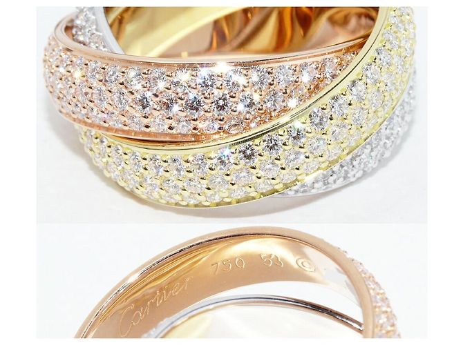 Cartier Trinity Ring Au750 mit Diamant Größe 53 Golden - Ansicht 5