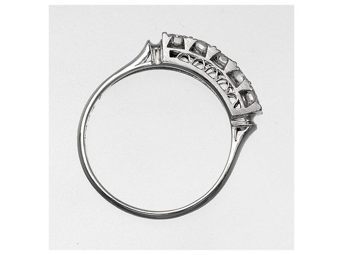 Autre Marque Pt900 Platin 5P Diamantring Silber - Ansicht 10