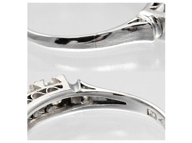 Autre Marque Pt900 Platin 5P Diamantring Silber - Ansicht 5