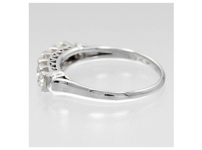Autre Marque Pt900 Platin 5P Diamantring Silber - Ansicht 8
