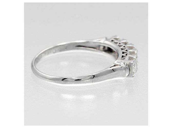 Autre Marque Pt900 Platin 5P Diamantring Silber - Ansicht 9