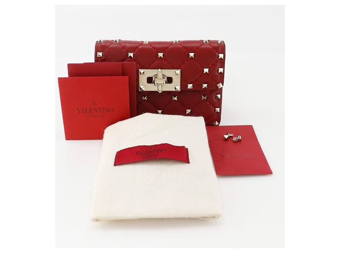 Borsa a Spalla in Pelle Rockstuds Valentino Garavani Rosso - vista 18