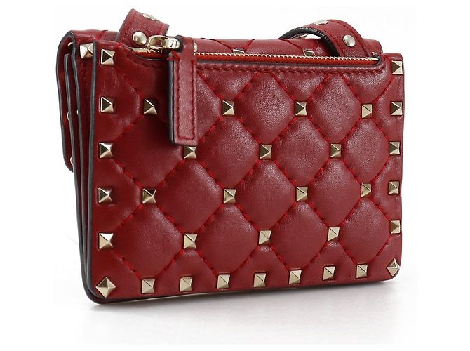 Borsa a Spalla in Pelle Rockstuds Valentino Garavani Rosso - vista 3
