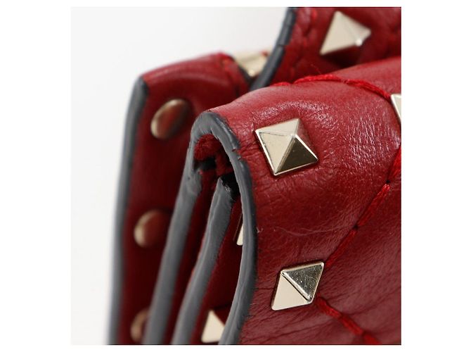 Borsa a Spalla in Pelle Rockstuds Valentino Garavani Rosso - vista 8