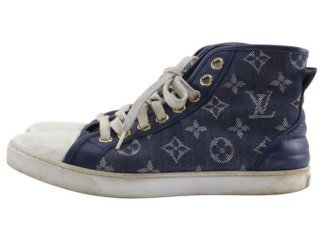 Hochschnittige Monogramm-Denim-Sneaker von Louis Vuitton Blau - Ansicht 2