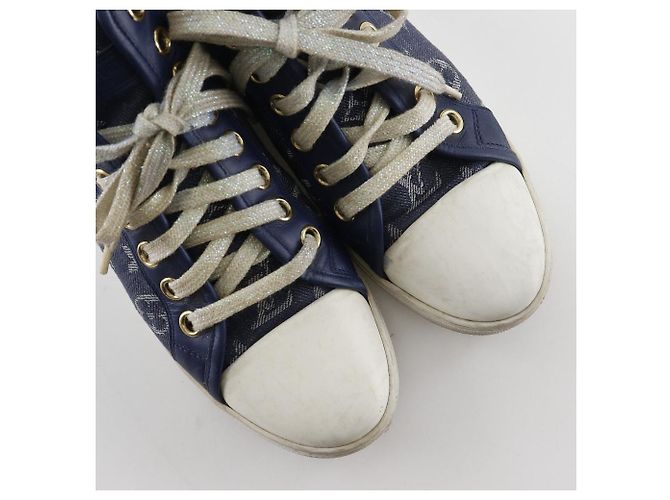 Hochschnittige Monogramm-Denim-Sneaker von Louis Vuitton Blau - Ansicht 4