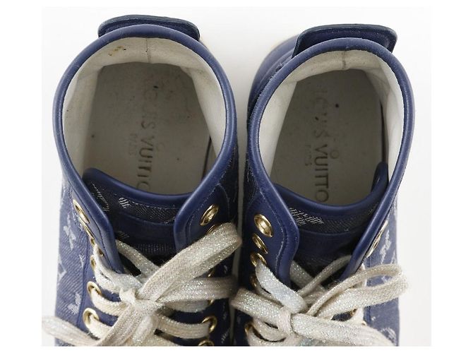 Hochschnittige Monogramm-Denim-Sneaker von Louis Vuitton Blau - Ansicht 6