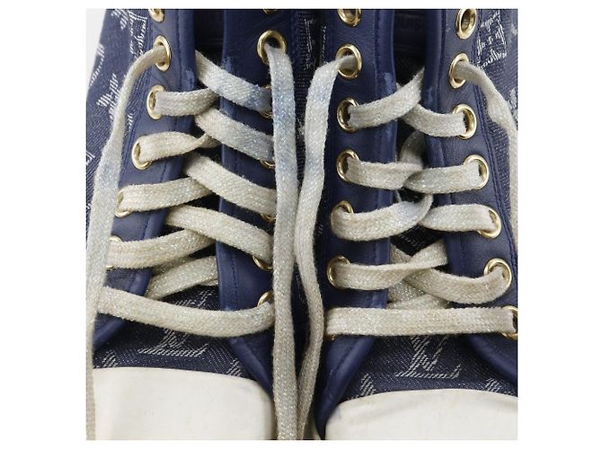 Hochschnittige Monogramm-Denim-Sneaker von Louis Vuitton Blau - Ansicht 7